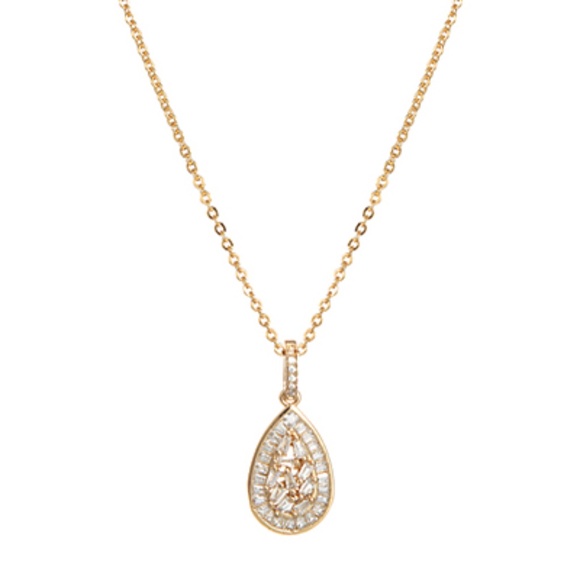 CZ Pave Teardrop Necklace - Picture 1 of 2